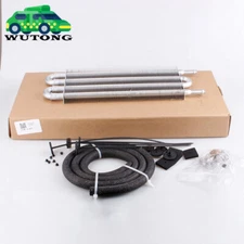 4 Rows Universal Aluminum Remote Transmission Oil Cooler Radiator Converter Kit