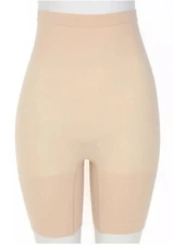 Spanx High Waist Higher Power Shaping Nude Beige Thigh Shorts D1302 Size S