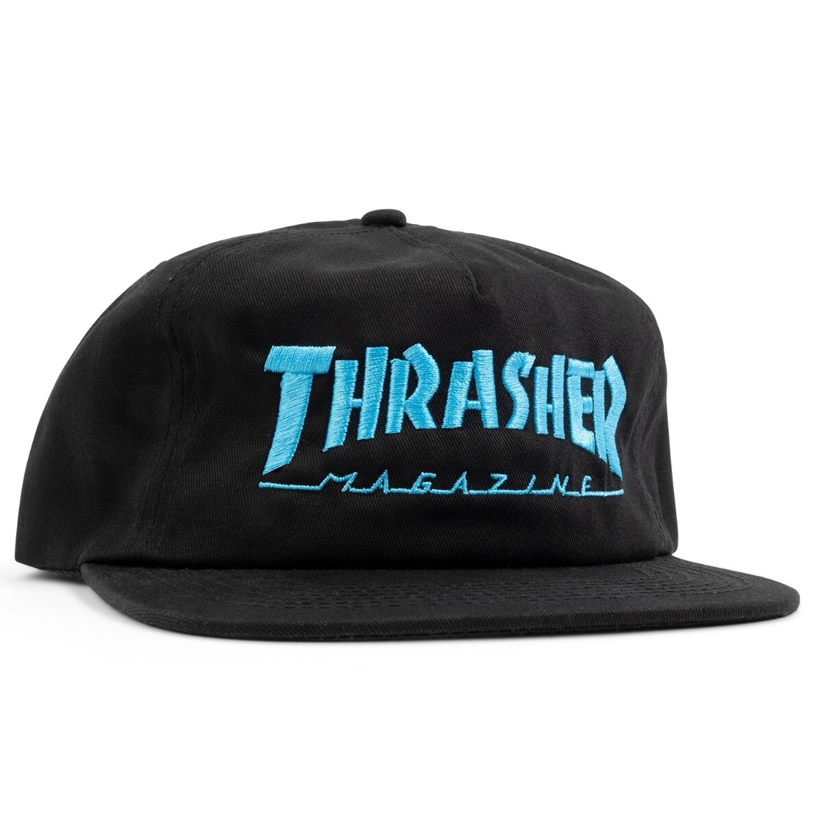 Thrasher Magazine SKATE MAG LOGO UNSTRUCTURED Skateboard Snapback Hat BLACK/BLUE