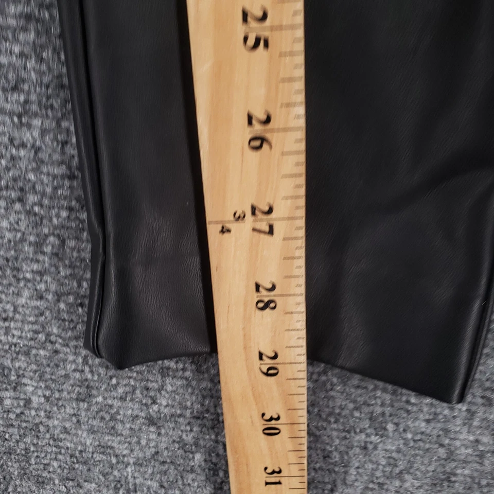 Pantalones Calvin Klein para mujer M medianos negros imitación cuero ajustados tiro medio Foto 4 de 4