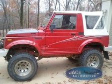 White 86-94 Suzuki Samurai Sierra Soft Top Replacement With Clear Windows