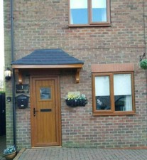 OAK Colour Amazon GRP Fibreglass Door Canopy Entrance Porch 6ft Awning