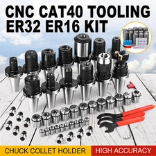 CAT 40 Tool Holder Kit for Haas Fadal CNC Mill ER32/16 Chuck Collet Set