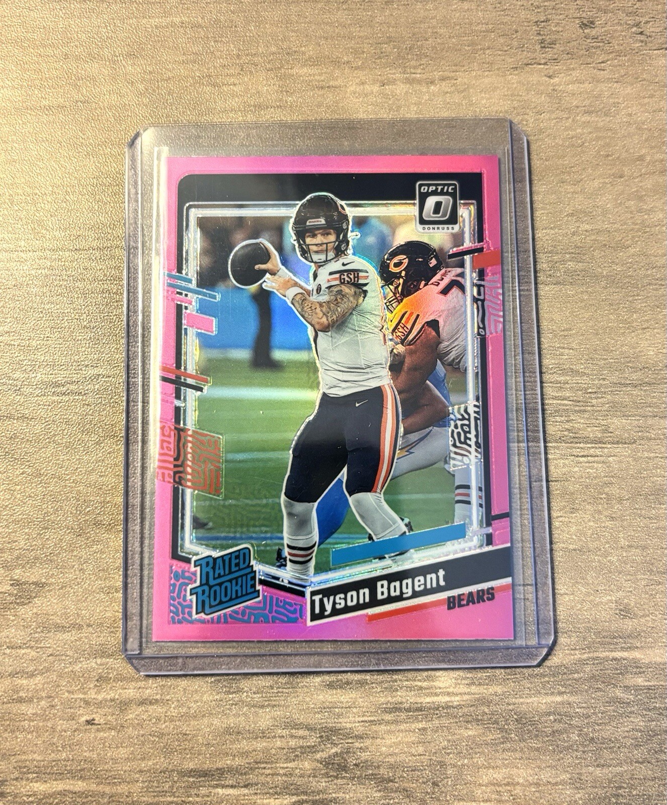 2023 Donruss Optic Tyson Bagent Rated Rookie Pink Prizm #216 Chicago Bears RC