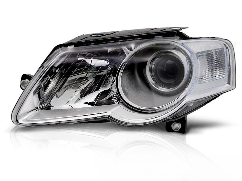 Phare avant gauche finition chrome premium pour Volkswagen Passat B6 3C design d'origine