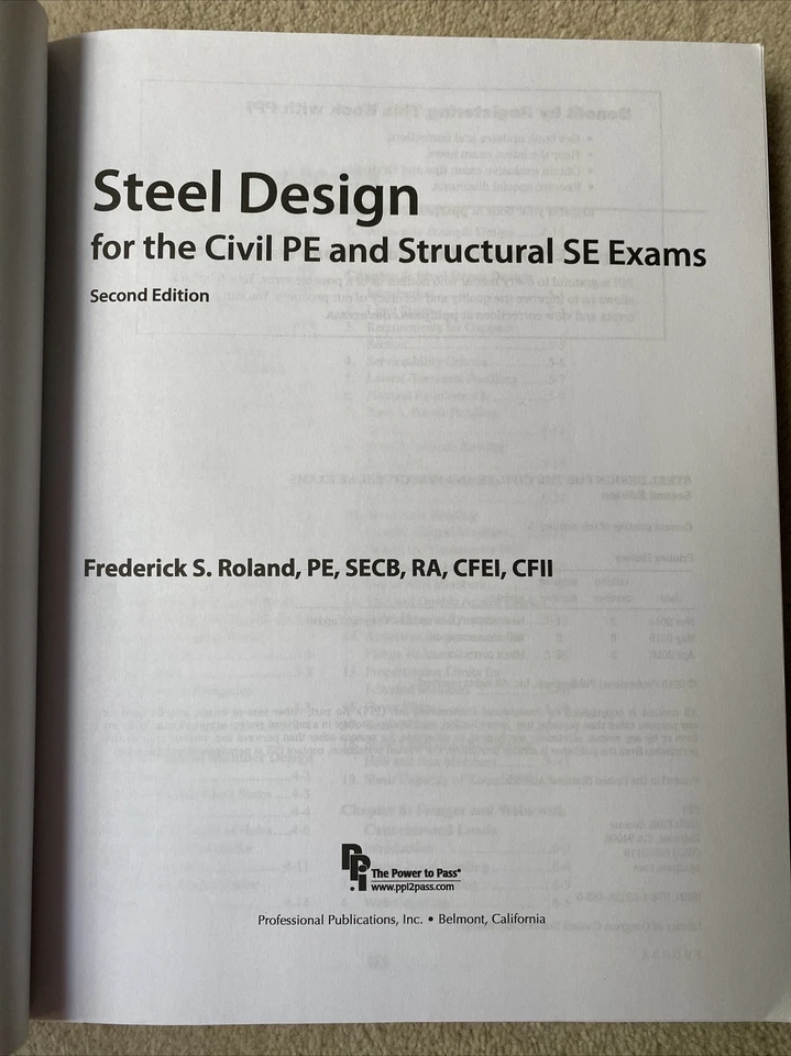 Steel Design for the Civil PE and Structural SE Exams by Frederick S. Roland... - Image 3 of 4