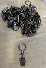 Curtain Clips Hooks Compact Heavy-Duty Black Chrome Photos Tarps w/Ring 35-pcs