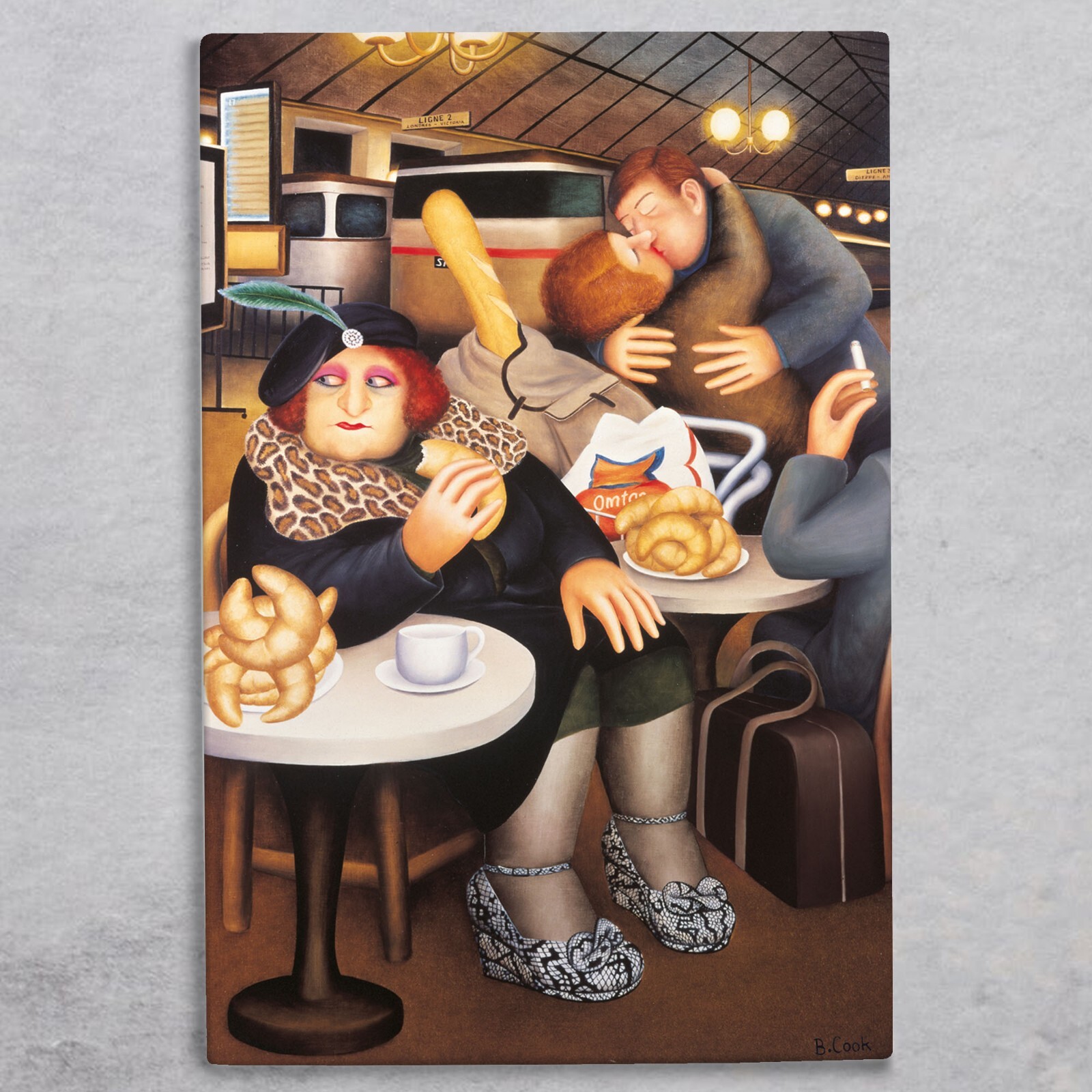 Gare Du Nord Ceramic Tile Wall Art Novelty Picture Artwork By Beryl Cook H30cm