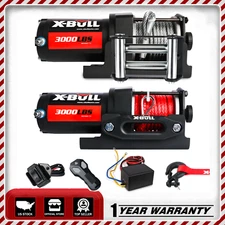 X-BULL 3000lb Electric Winch Synthetic Rope or Steel Trailer Towing ATV UTV 4WD