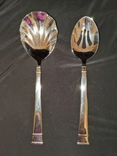Heritage Mint Bentley Stainless Steel Glossy Casserole and Slotted Spoons Set 2