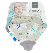 Chew Bib with built-in teether for drooling and teething babies, NEW (Puppy)