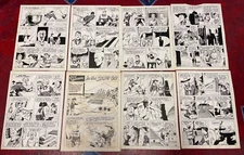 LONE STAR #10 original art COMPLETE 8 PG STORY WESTERN 1950s BEHEAD BOILING OIL