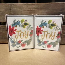 NEW Set of 12 Hallmark Studio Ink Holiday Floral Wreath Christmas Cards Lot Of 2