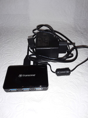 Transcend ext. USB-Hub Adapter Erweiterung 4 Steckpl. schwarz mit Netzteil