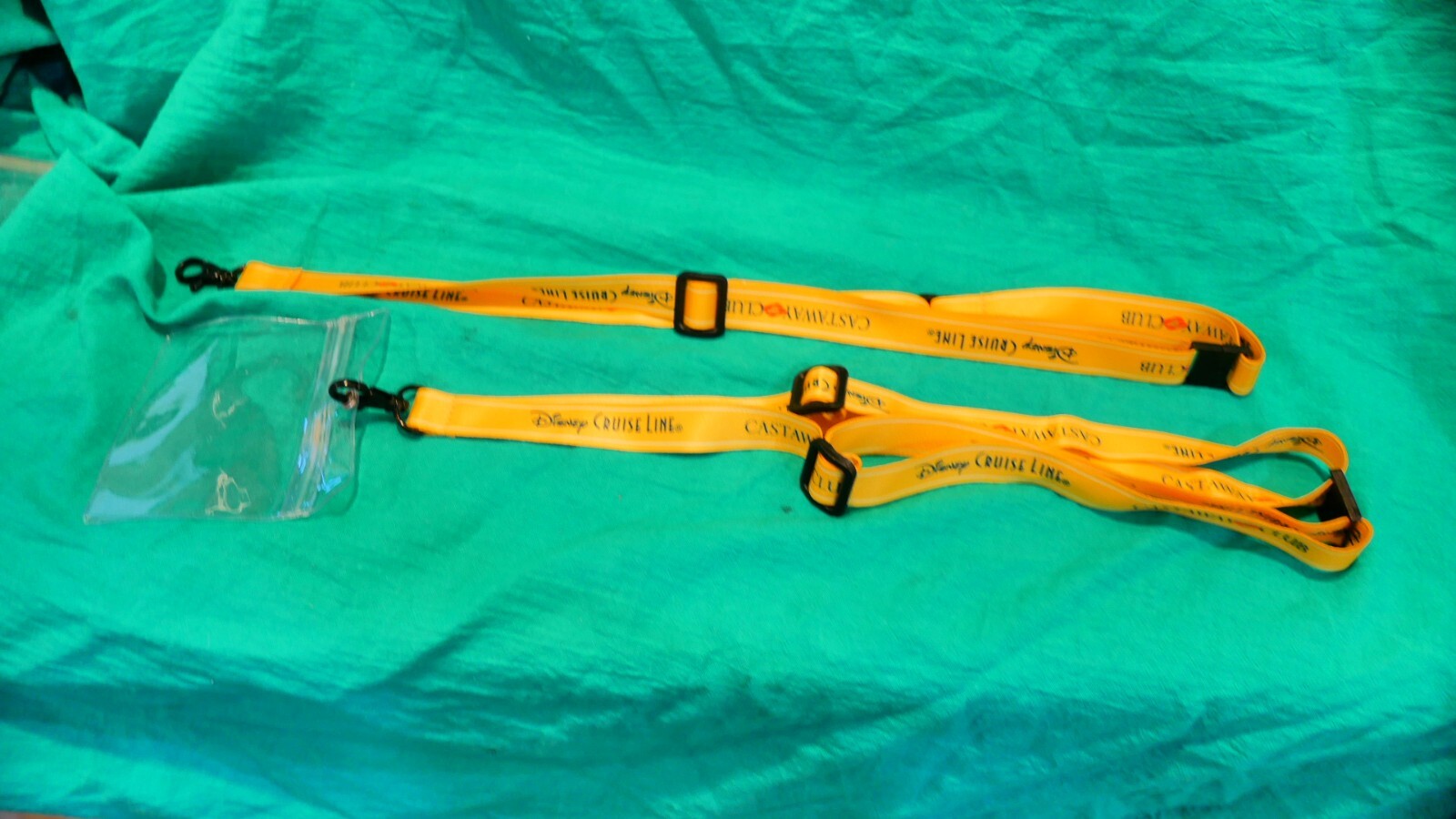Disney Cruise Line Castaway Club Luggage Tag and 2 Yellow Lanyards