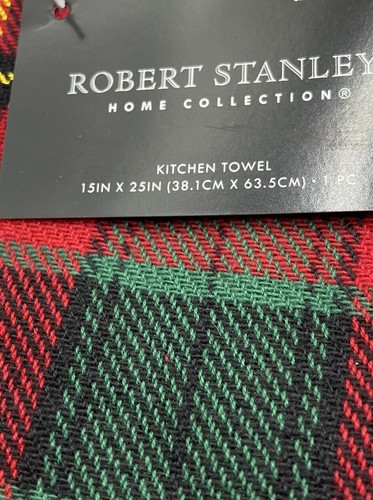 Robert Stanley Red Tartan Plaid Kitchen Towels 15 in x 25 in (4 Pieces ) Holiday - Picture 6 of 12