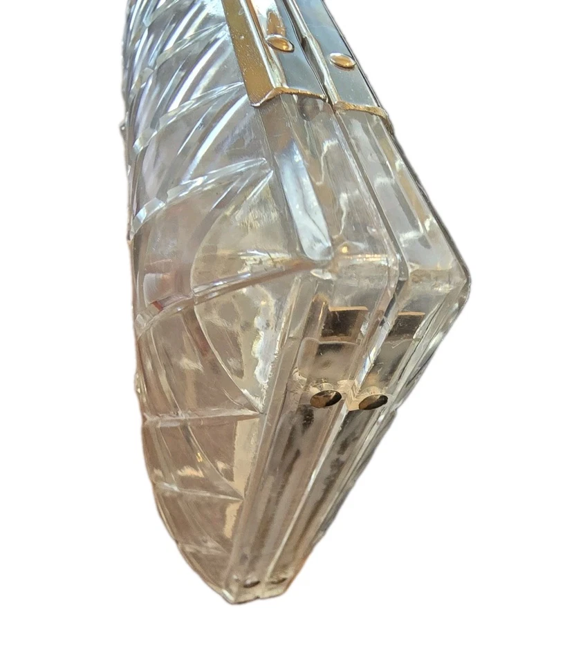 Bolso clutch/cartera Lucite transparente vintage años 50 con pedrería Foto 4 de 4