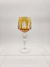Amber Nachtmann Antika cut to clear crystal wine glass. 8" tall