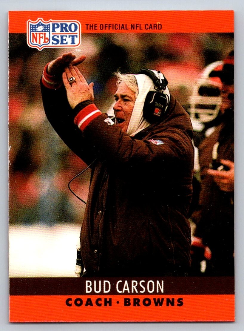 1990 Pro Set #77 Bud Carson Cleveland Browns Coach