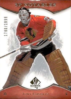 Tony Esposito - 2007-08 Upper Deck SP Notables - Numbered /1999 - Damage on Edge