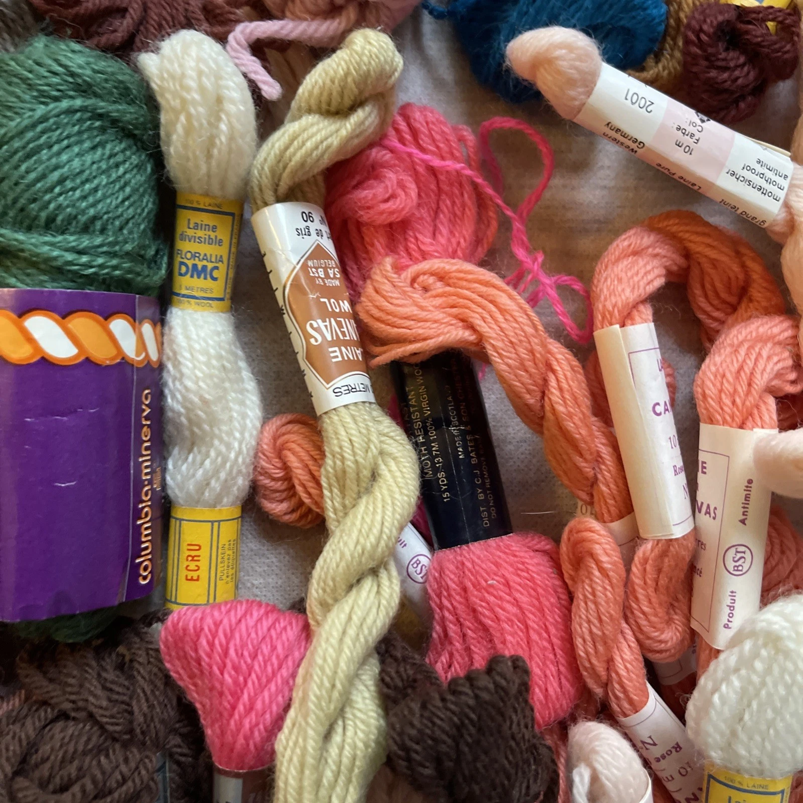 Lot 60 Vintage Wicking Yarn Crewel Embroidery Thread Cards Cross Stitch 15 Oz image 6