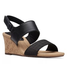 New Vionic Snake Print Adjustable Wedge Sandals Kanya Black Sz 7.5