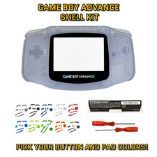 GBA Nintendo Game Boy Advance GLACIER Replacement Housing SHELL Screen BUTTONS 