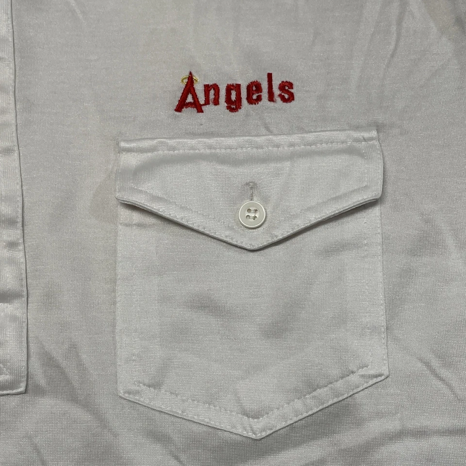 VTG 90’s Lancer by David Winter Los Angeles Angles Polo Shirt Men’s L White NOS - Image 3 of 4