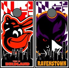 ravens  orioles 1010 cornhole board vinyl wraps