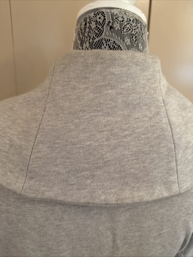 Ralph Lauren Rugby Light Gray Large Collar Ruffle Cardigan Sweatshirt - M - Picture 6 of 14