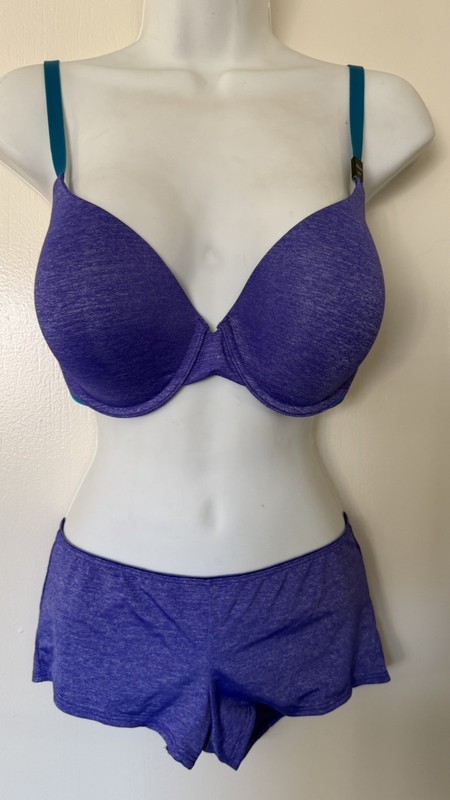 NEW Victoria's Secret bra 34DD and panties size M set purple 