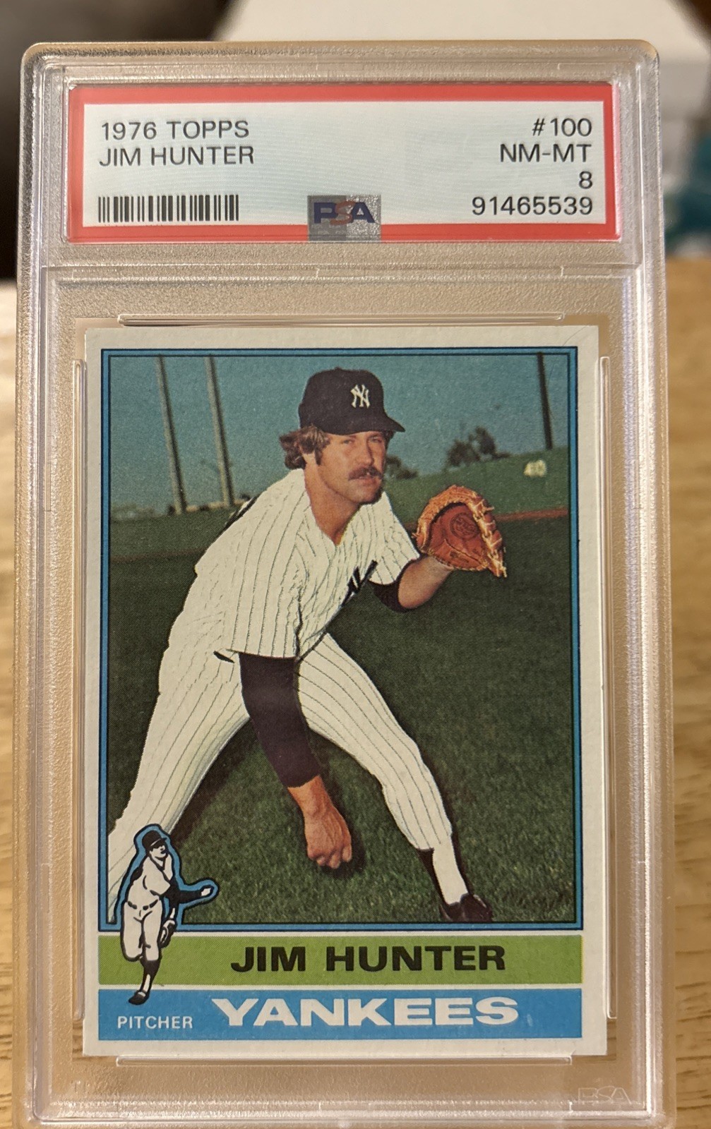 1976 Topps #100 Jim Catfish Hunter PSA 8 NM-MT New York Yankees HOF