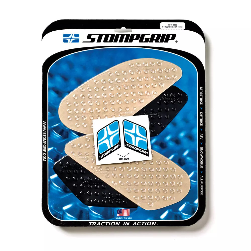 Grip antidérapant transparent STOMPGRIP pour balades et sorties piste en moto