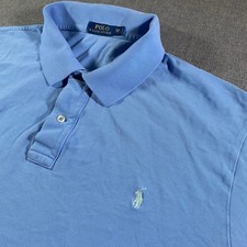 Polo Ralph Lauren Mens Big  Tall 2XB Sky Blue Short Sleeve Polo Shirt Pony Logo