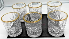 Godinger Dublin Shannon Cut Crystal Double Old Fashioned Rocks Glasses Set of 6