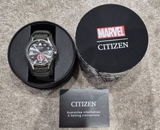 Citizen Men's Eco-Drive Marvel, Captain America Dark Gray Stainless Steel Nylon 