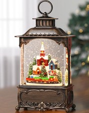 Christmas Snow Globes Village Snow Globe Lantern, Lighted Christmas Decoratio...