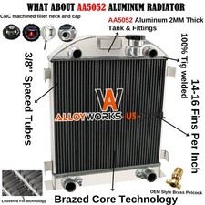 Full Aluminium 4 Row Radiator Fit 1928-1929 Ford Model-a Flathead Engine V8 Full Aluminium 4 Row Radiator Fit 1928-1929 Ford Model-a Flathead Engine V8