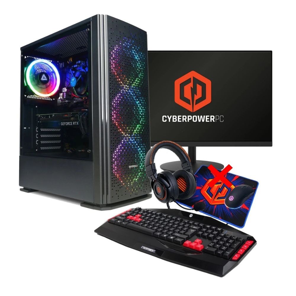 CyberPowerPC AMD Ryzen 5 Desktop Gaming PC 21"" 16GB 1TB  Black (Scratch/No Mat)