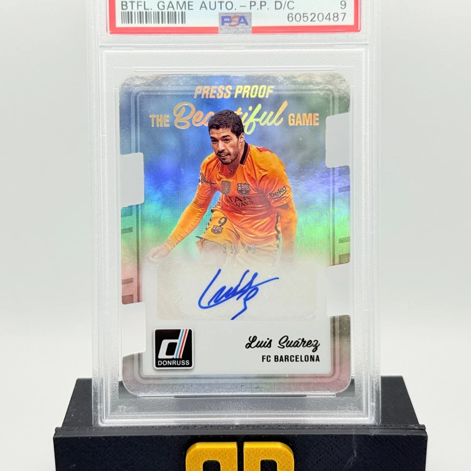 2016-17 Donruss Die Cut The Beautiful Game Luis Suarez Auto /49 PSA 9 - Image 4 of 4