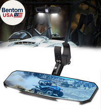 13" UTV Rear View Mirror, SXS UTV Center Mirror W/Interior Lights Adjustable Alu