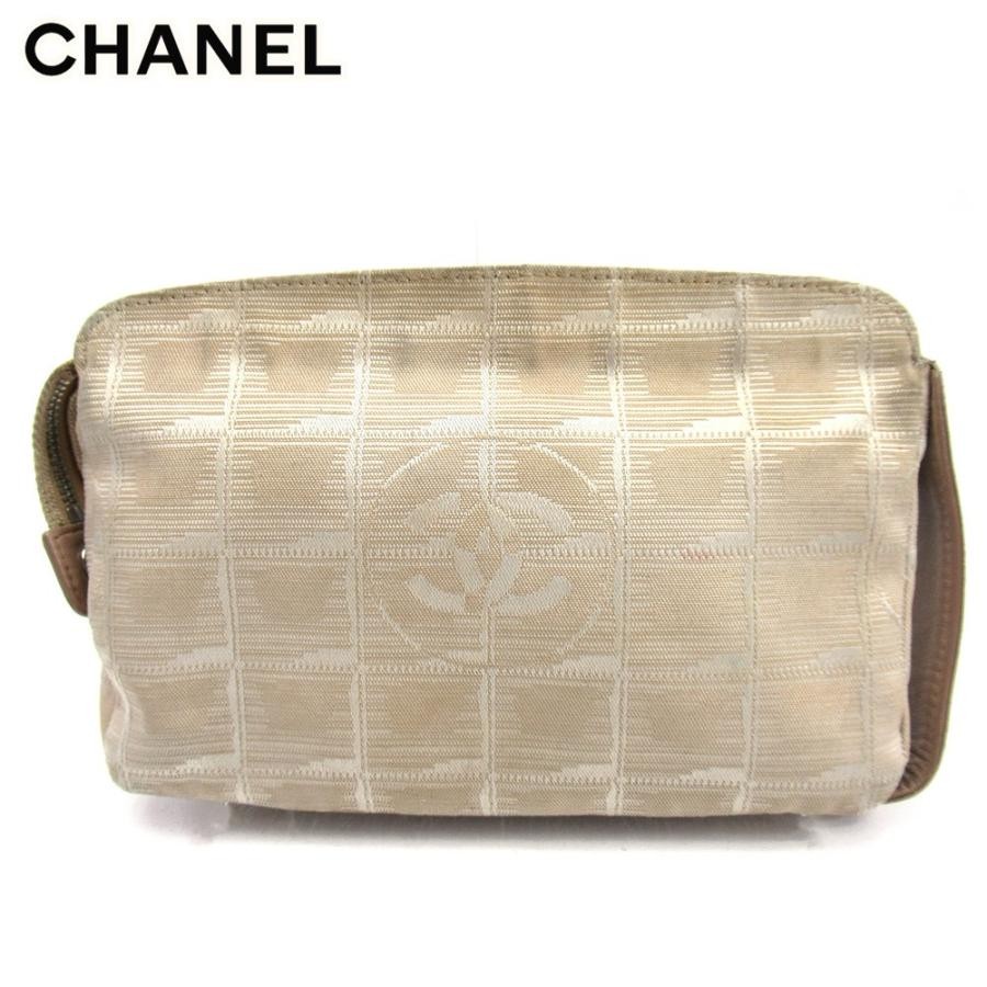 CHANEL MAKUP ライン　ショルダーポーチ Chanel Pouch Cosmetic Pouch Women's New Travel Line Beige