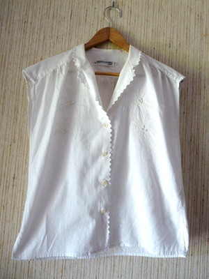 Vintage ESPRIT'S CHEMISE Blouse Top Shirt Cotton Embroidered  Size M