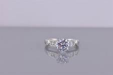 Epiphany Sterling Silver 8mm Cubic Zirconia Solitaire Accent Band Ring 925 Sz: 7