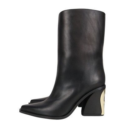 Aigner Damen Schuhe Stiefelette Gr. 41 Schwarz Leder Ankle Boots