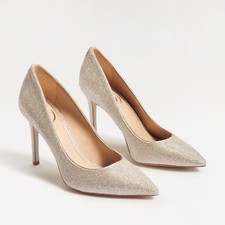 Sam Edelman Hazel Pointed Toe Pump Light Gold Mesh - Size 6