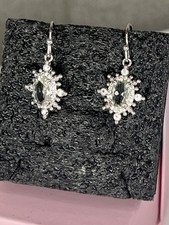 Bomb Party OG Earrings Green Turmaline On Rhodium - No Tag