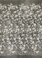 Nina IVORY Polyester 3D Floral Embroidery on Mesh Lace Fabric by the Yard