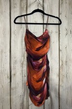 NWT Fashion Nova Multi Color sheer lined ruched bodycon dress Sz S