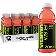 Refresh Electrolyte Enhanced Water W/vitamins Tropical Mango Drink 20 Oz 12 Pack